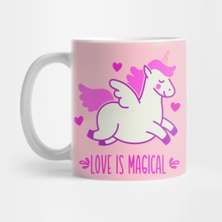 Love Is Magical with Pink Unicorn Mug